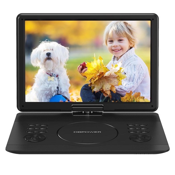 dropship DBPOWER 16.9" Portable DVD Player with 14.1" HD Swivel Large Screen Support DVD/USB/SD Card and Multiple Disc Formats, 5000mAH Rechargeable Battery, Sync TV/Projector High Volume Speaker NS-158, Black